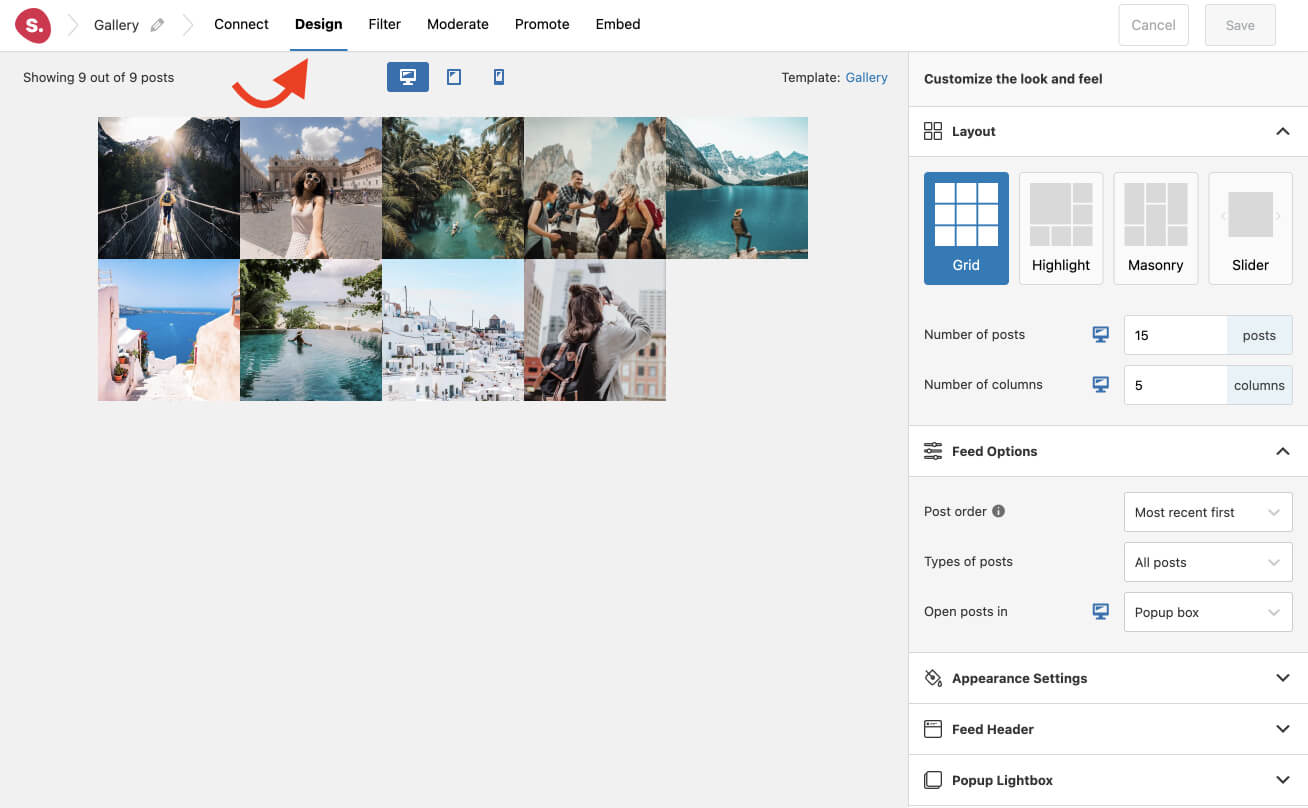 Customize your Instagram gallery