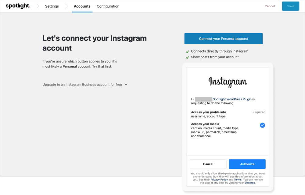 Connect your Instagram account
