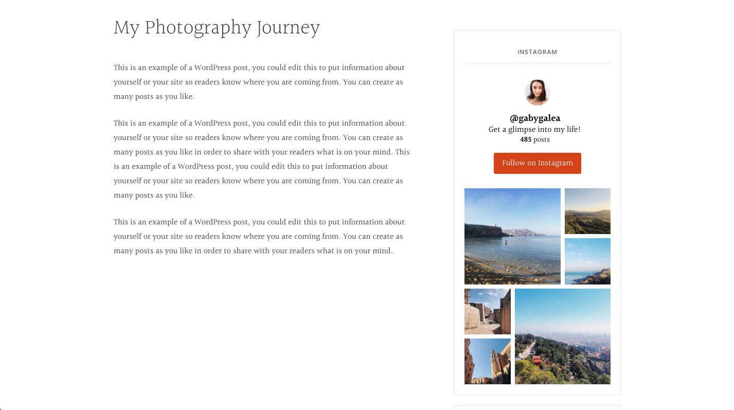 Add an Instagram feed to your WordPress sidebar