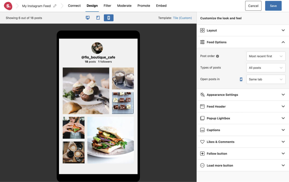 Set your Instagram feed to open posts in the Instagram app when tapped on a mobile phone.