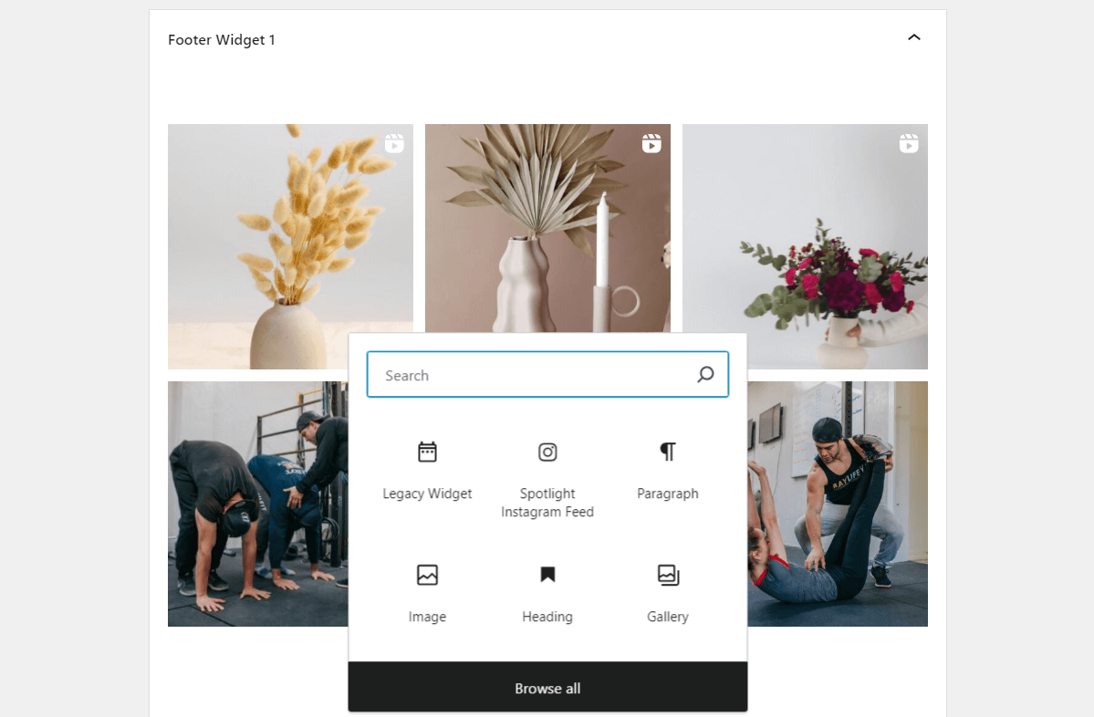 Adding an Instagram feed to the WordPress footer using Spotlight