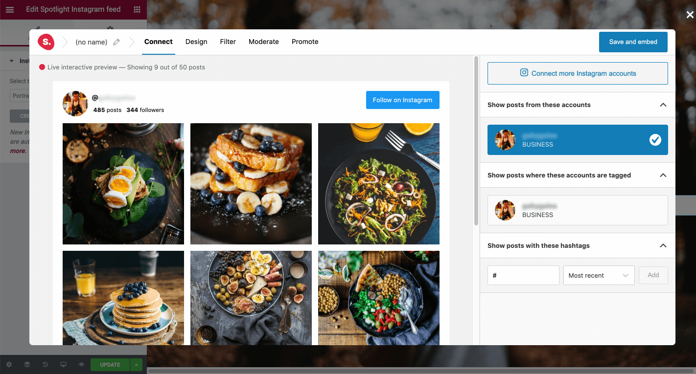 Elementor Instagram feed widget
