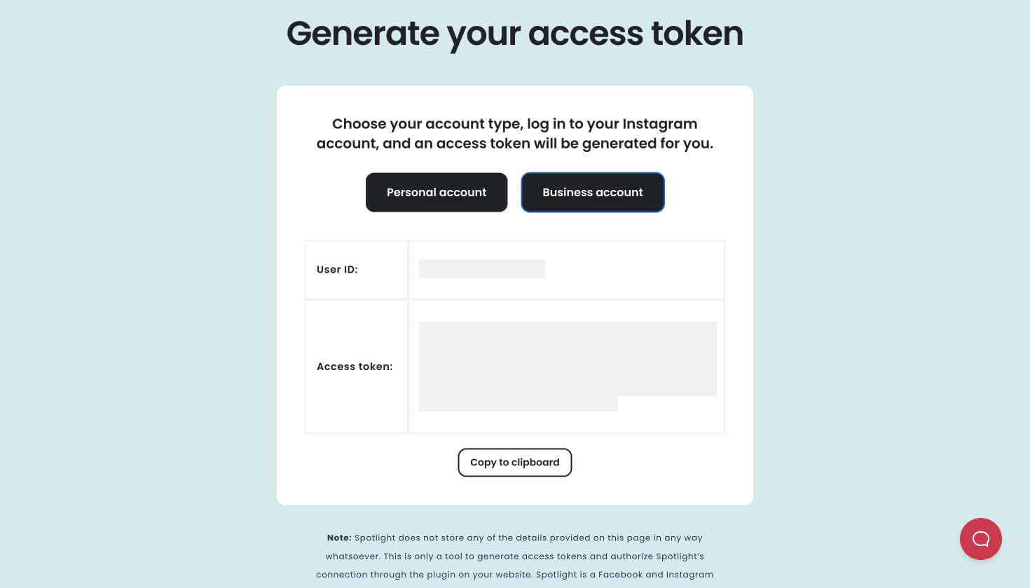 Generate an access token