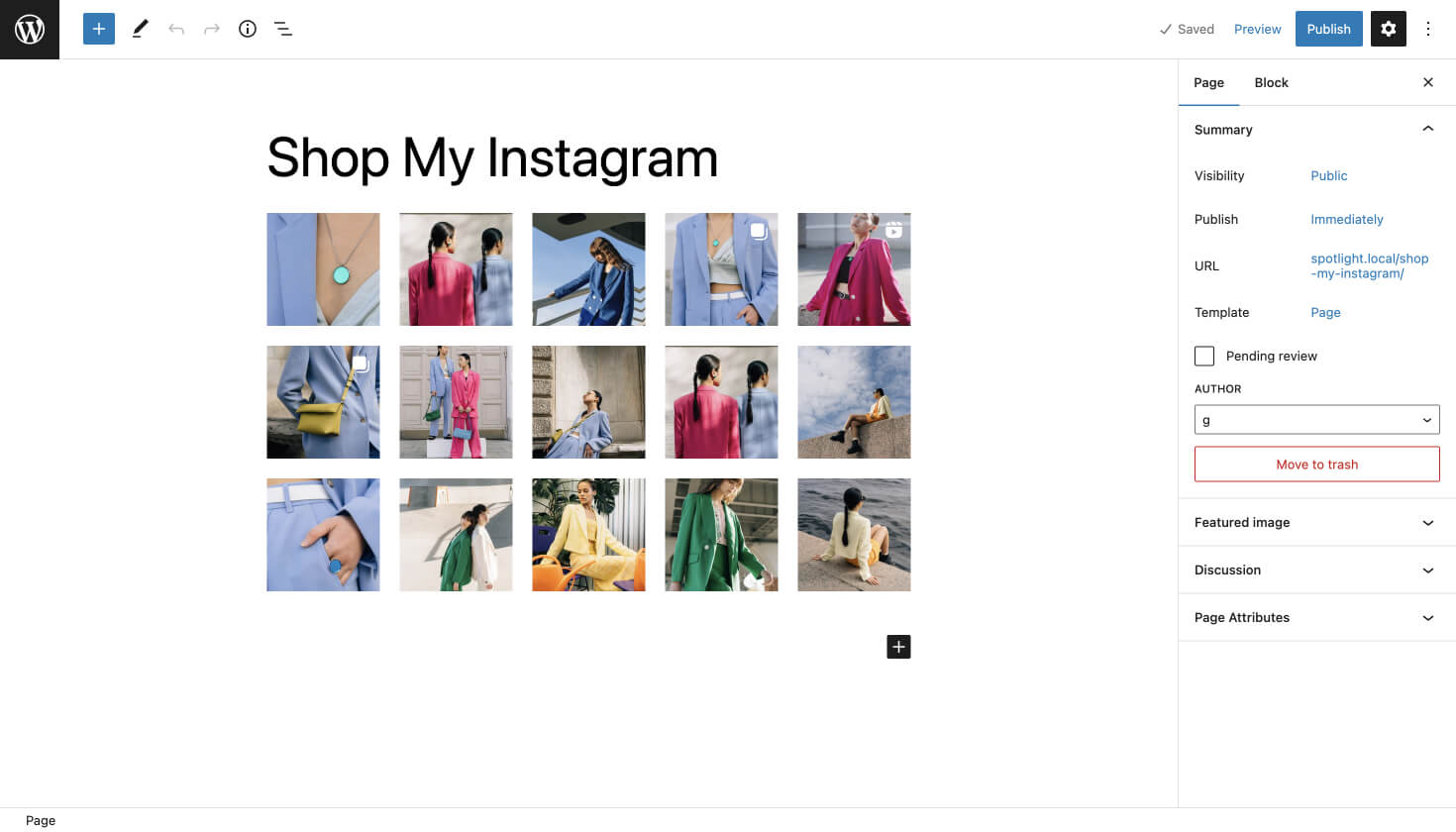 Shop my Instagram page