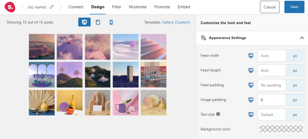 Spotlight plugin feed design options