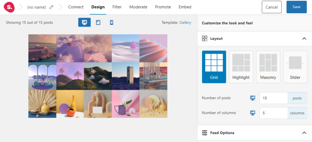 An example of an Instagram portfolio in Spotlight