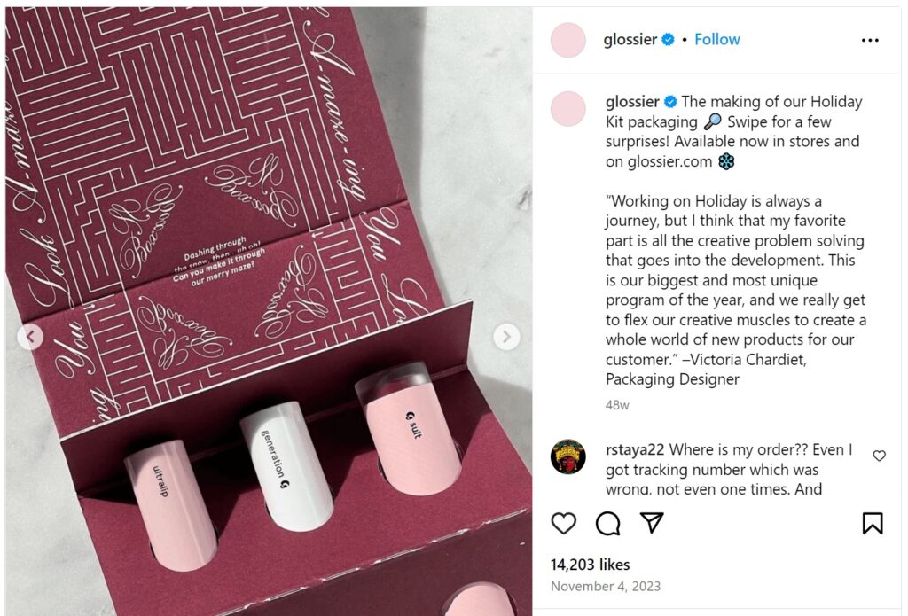 Exclusive holiday products Instagram