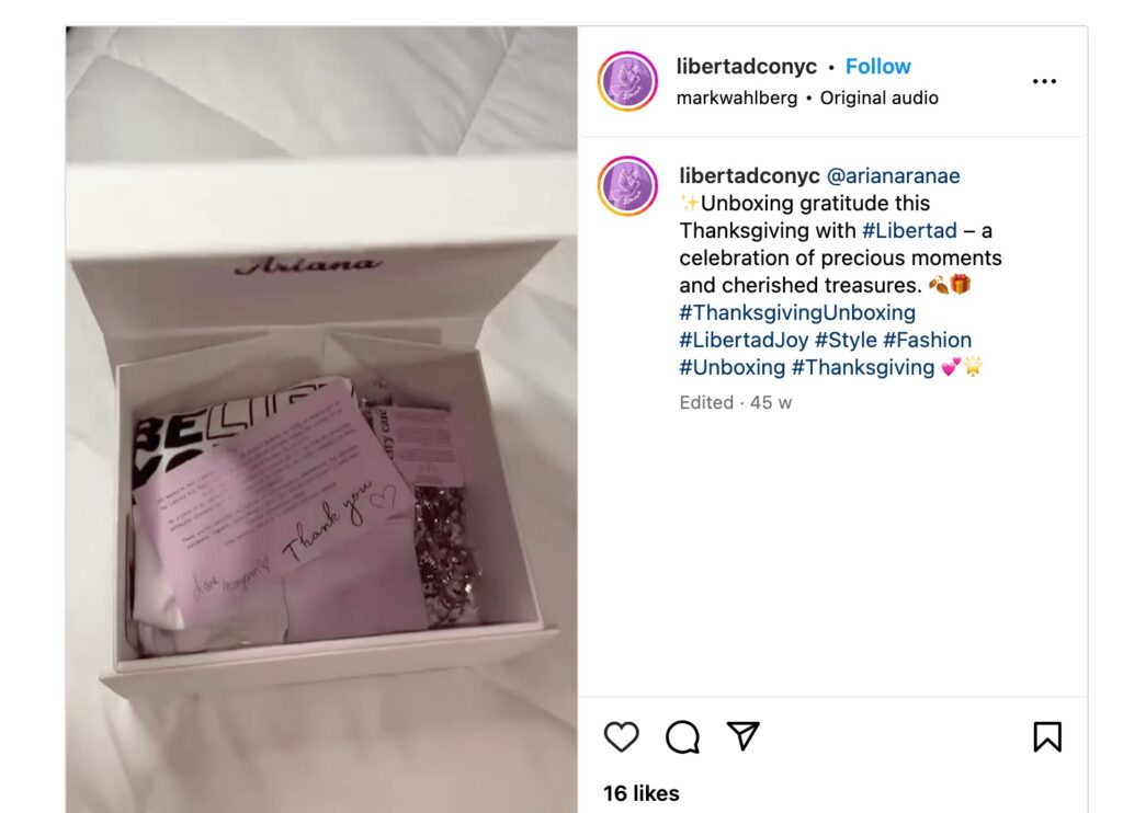 Influencer collab holiday Instagram