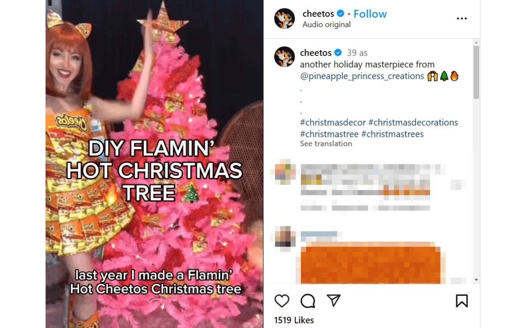 A Christmas reel from Cheetos