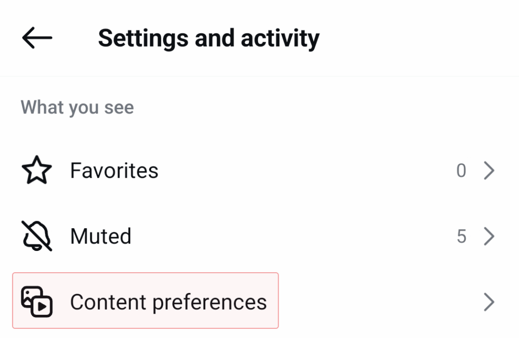 Configuring what content you see in Instagram