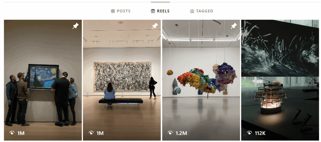 A grid of Instagram reels
