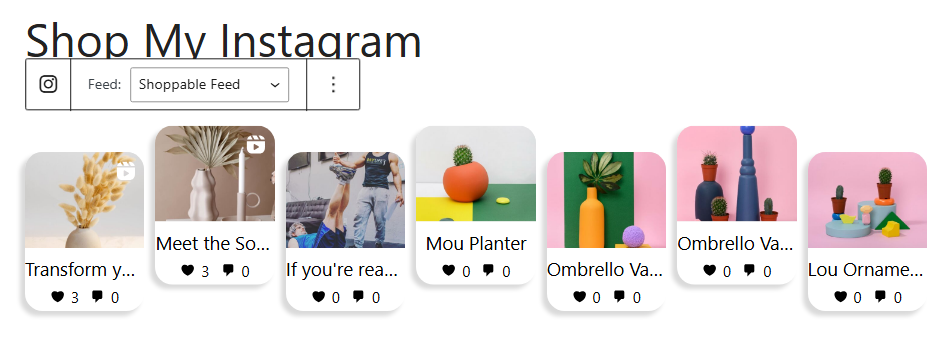 A Spotlight shoppable feed block