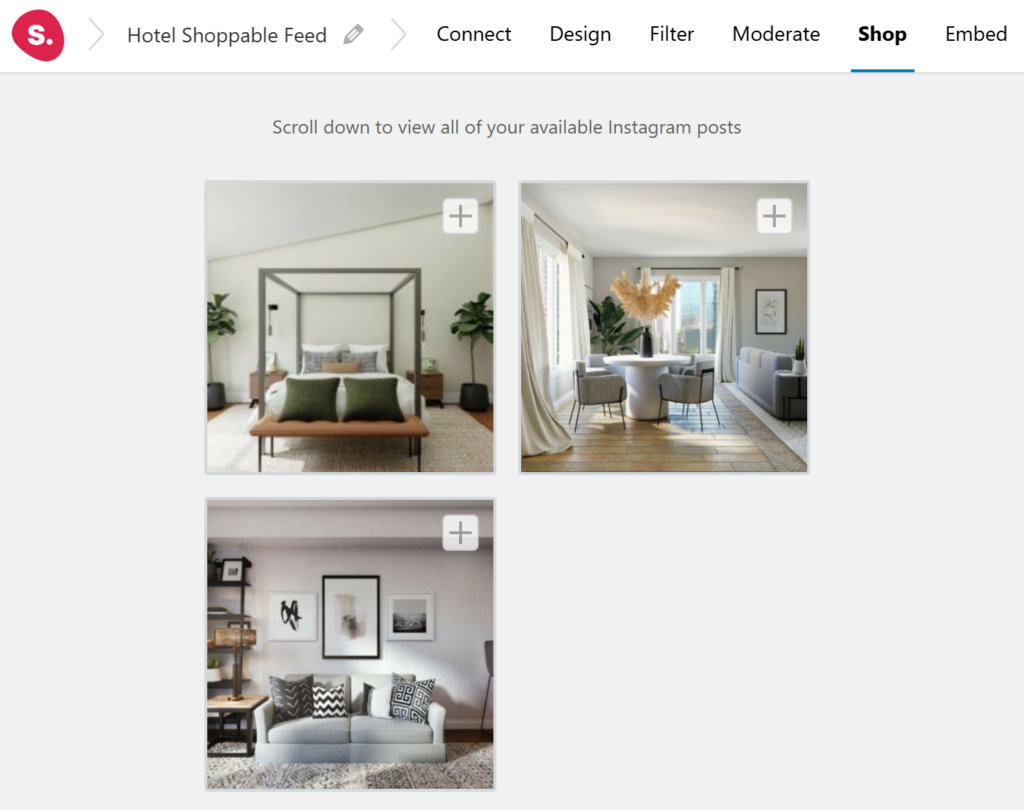 Creating a shoppable feed in Spotlight for a hotel