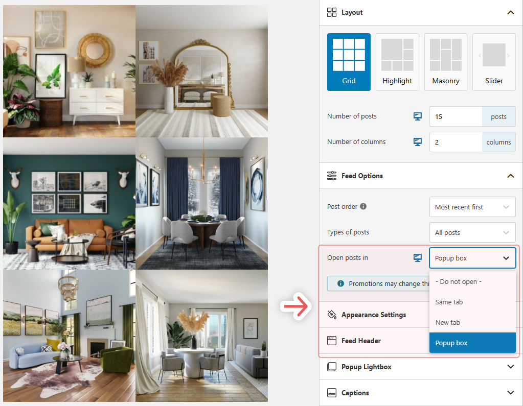 Opening Spotlight feed posts in a lightbox