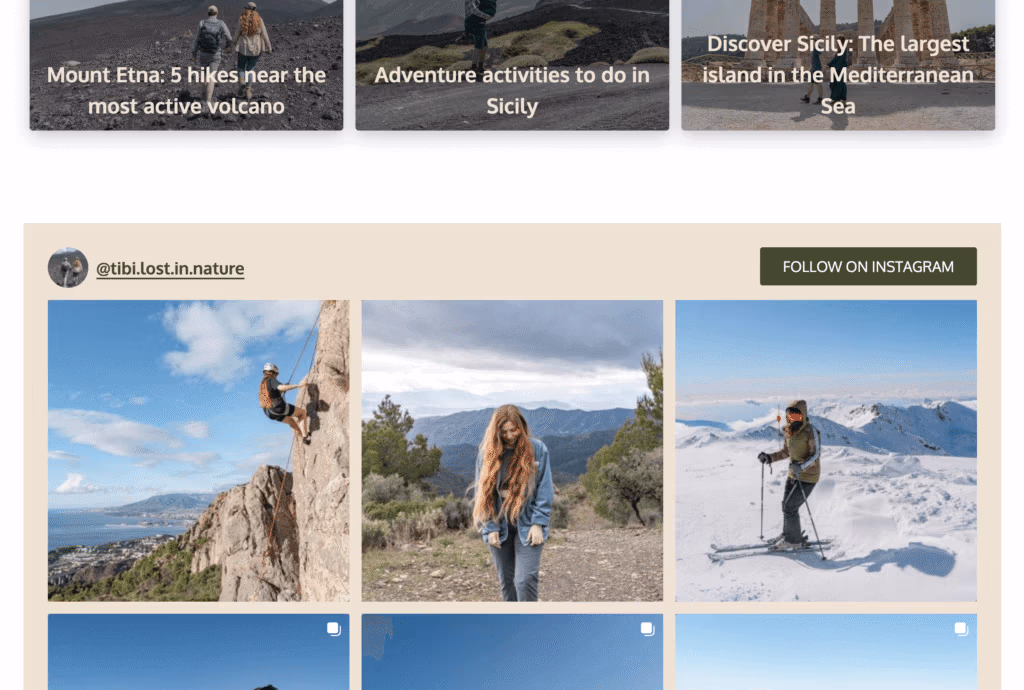 Website example - Blog