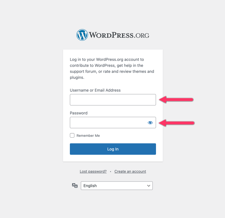Enter your username and password