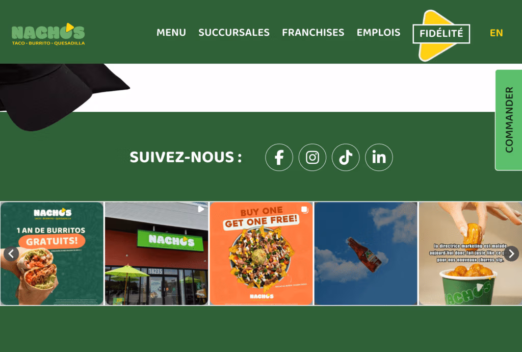 Website example - Food industry