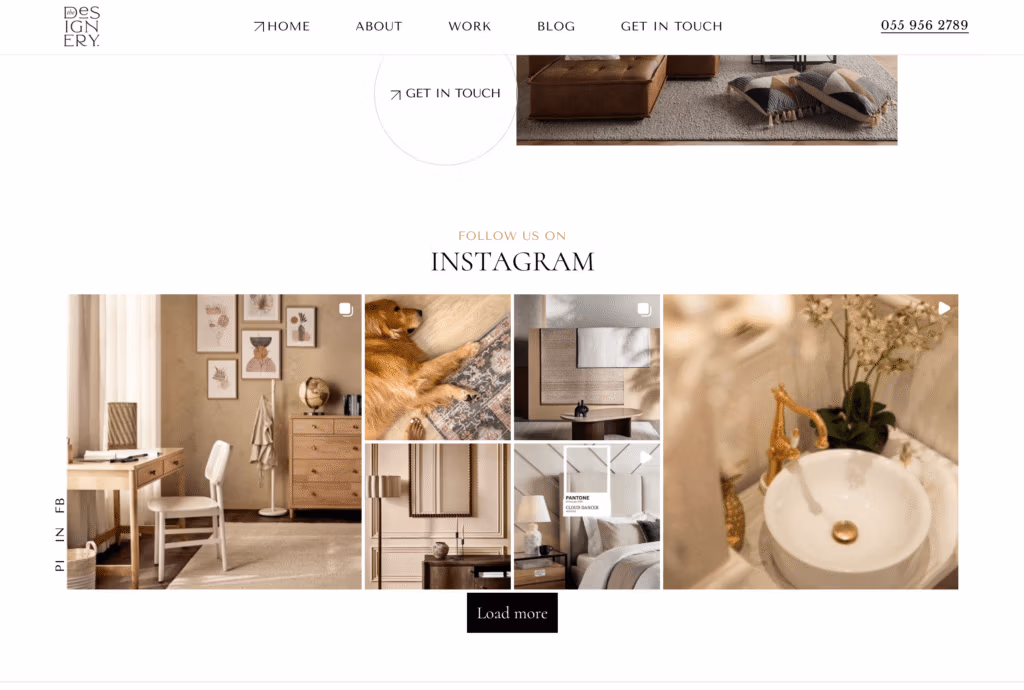 Website example - Interior Designers