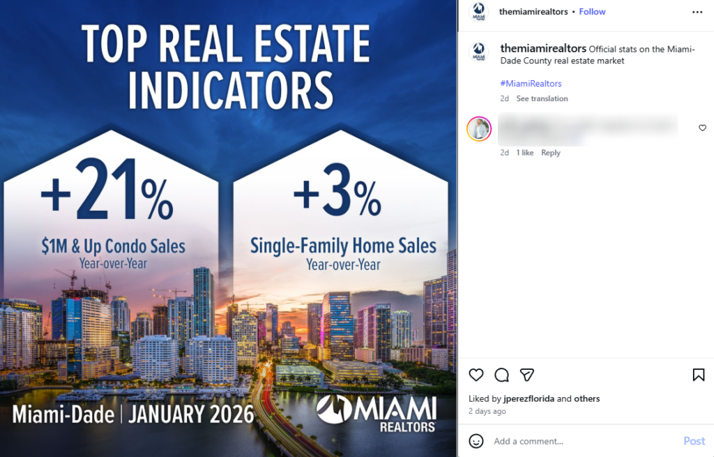 Locally targeted real estate content in Instagram