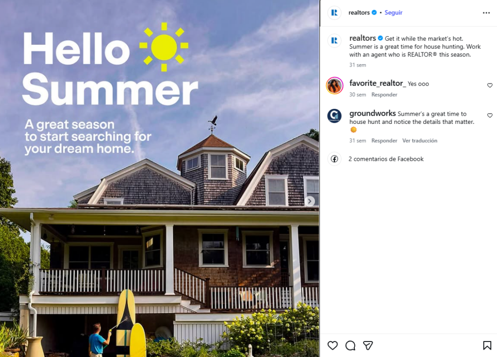 Seasonal real estate content in Instagram