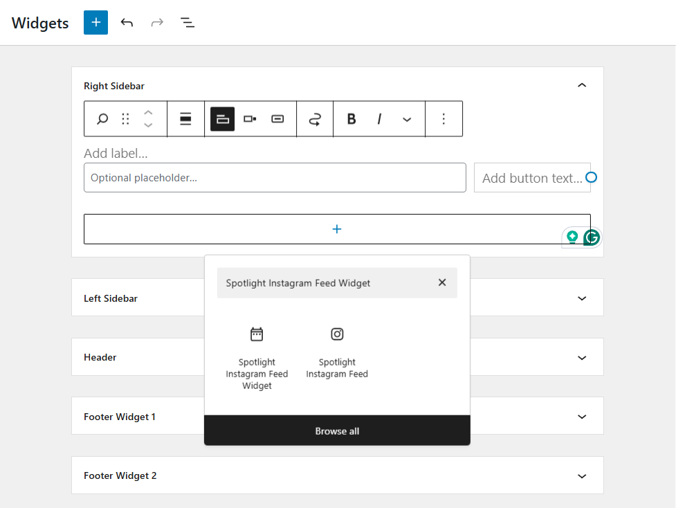 Adding a Spotlight Instagram feed widget