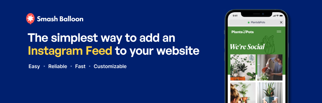 Smash Balloon Instagram feed plugin for WordPress banner