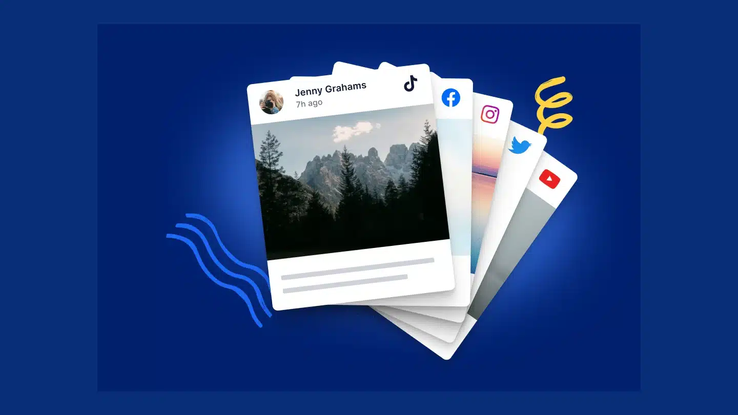 Smash Balloon Social Wall preview combining posts from several social networks