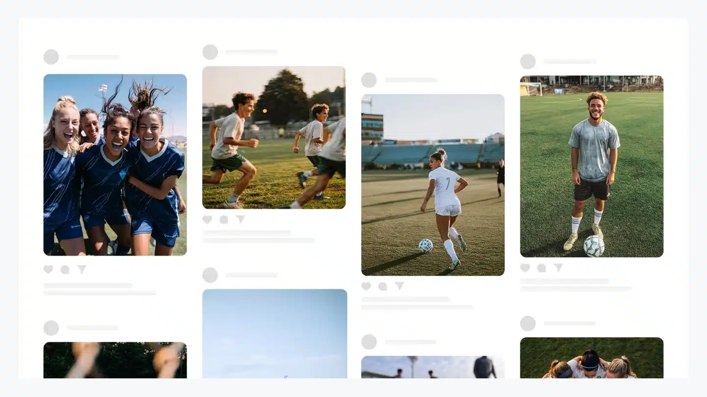 Flockler social wall template showing a polished multi-column feed